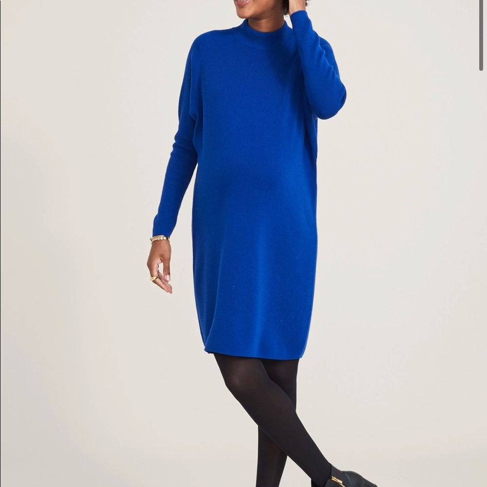 HATCH Belen Sweater Dress - dusty blue